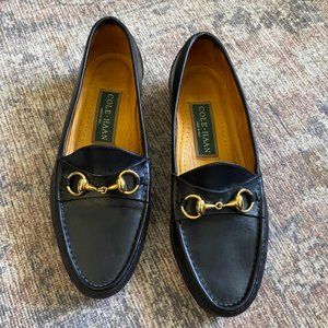 Vintage Black Cole Haan Gold Horse Bit Loafers SZ 8 M
